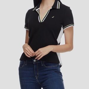Nautica Women's Black Polo Shirt